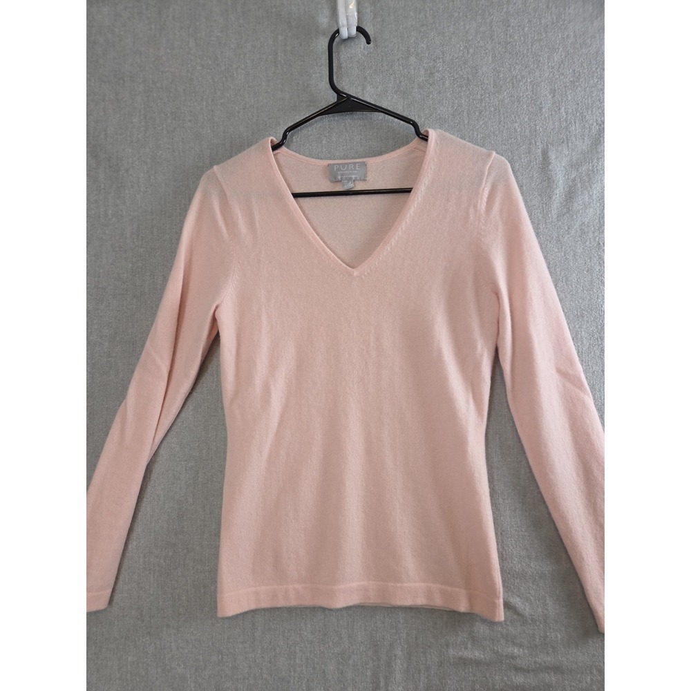 Pure Collection Sweater 100% Cashmere Pullover Size 2 Luxury Old Money Career